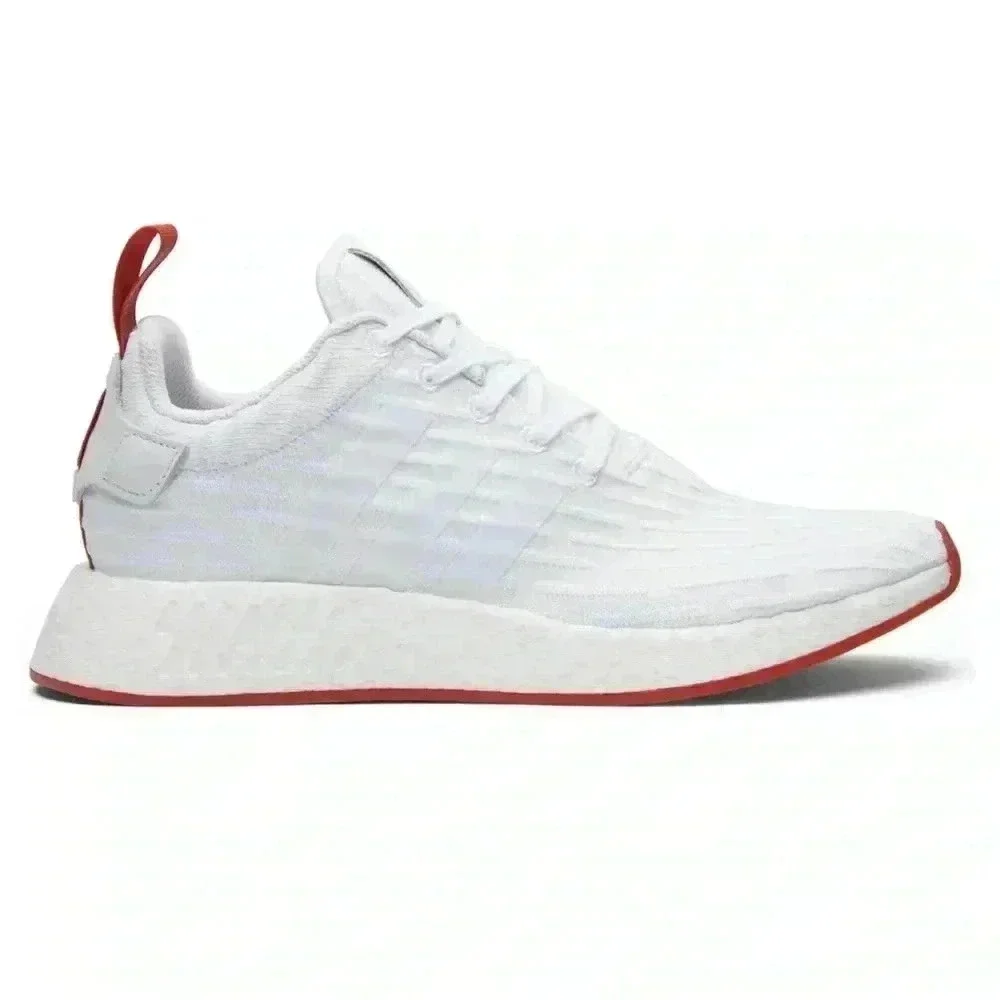 NWOB adidas NMD R2 White Core Red Two Toned- Size 8.5 Men